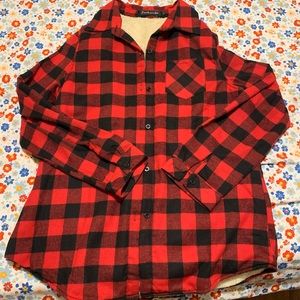 Fuzz lined flannel